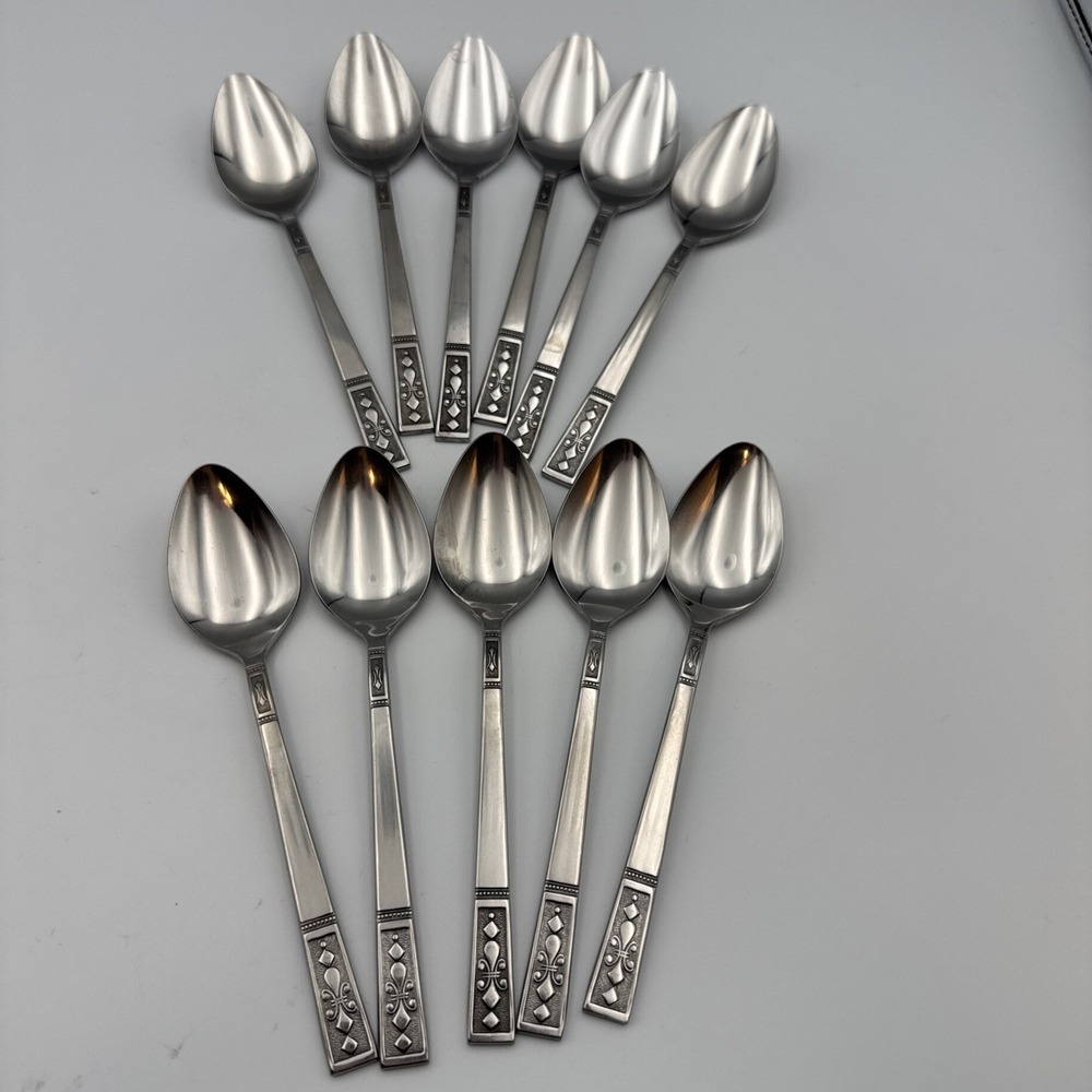 MCM Set 11 Teaspoons By Interpur Cortina Stainless Flatware Made in Japan